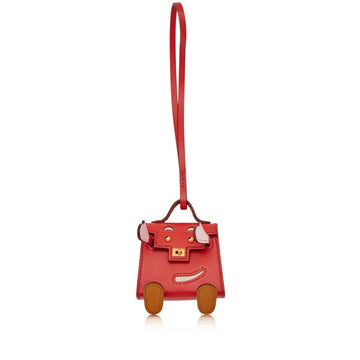 Sanguine, Nata, Rose Sakura, and Caramel Tadelakt and Chevre Mysore Kelly Doll Bag Charm Gold Hardware, 2021