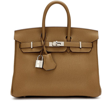 Bronze d'OrŽ Togo and Bleu Brume Verso Birkin 25 Palladium Hardware, 2021