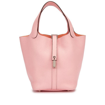 Rose Sakura Clemence Picotin Lock 18 Palladium Hardware, 2020