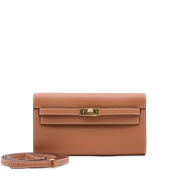 Gold Evercolor Kelly-To-Go Wallet Gold Hardware, 2023