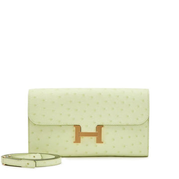 Vert Criquet Ostrich Constance To Go Wallet Gold Hardware, 2023