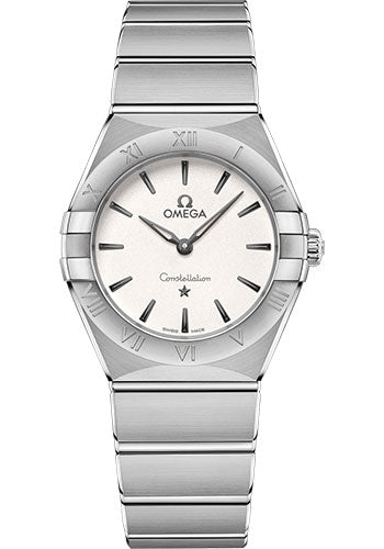 Omega Constellation Manhattan Quartz Watch - 28 mm Steel Case - Crystal White Silvery Dial - 131.10.28.60.02.001