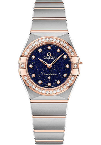 Omega Constellation Quartz - 25 mm Steel And Sedna Gold Case - Diamond Bezel - Blue Glass Diamond Dial - 131.25.25.60.53.002