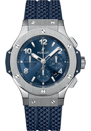 Hublot Big Bang Original Steel Blue Watch - 44 mm - Blue Dial - Blue Structured Rubber Strap - 301.SX.710.RX