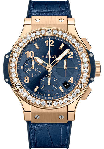 Hublot Big Bang Gold Blue Diamonds Watch - 341.PX.7180.LR.1204