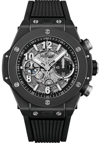 Hublot Big Bang Unico Black Magic Watch - 44 mm - Black Skeleton Dial - Black Rubber Strap - 421.CI.1170.RX