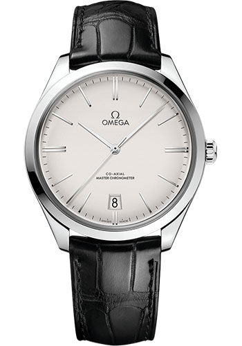 Omega De Ville Tresor Omega Co-Axial Master Chronometer - 40 mm Steel Case - Opaline Silvery Dial - Black Leather Strap - 435.13.40.21.02.001