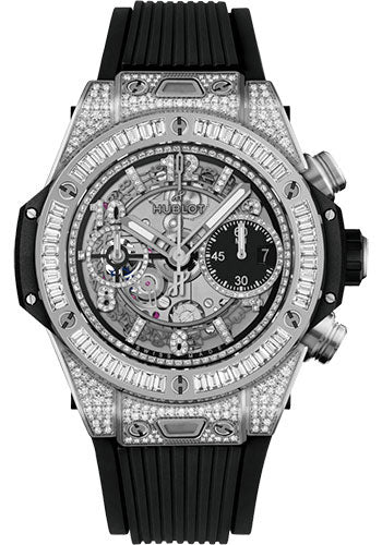 Hublot Big Bang Unico Titanium Jewellery Watch - 42 mm - Black Skeleton Dial - Black Rubber Strap - 441.NX.1171.RX.0904