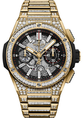 Hublot Big Bang Integrated Yellow Gold Jewellery Watch - 42 mm - Black Skeleton Dial - 451.VX.1130.VX.9804