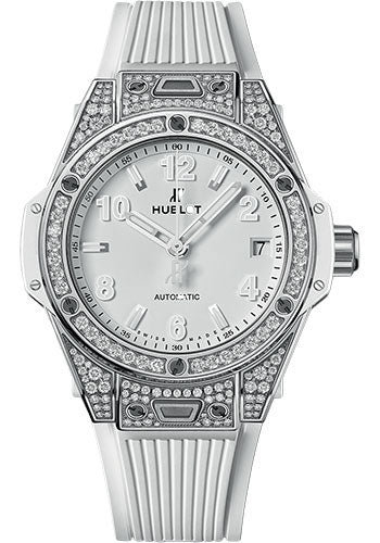 Hublot Big Bang One Click Steel White PavŽ Watch - 39 mm - White Dial - 465.SE.2010.RW.1604