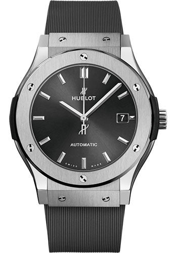 Hublot Classic Fusion Racing Grey Titanium Watch - 45 mm - Gray Dial - Gray Lined Rubber Strap - 511.NX.7071.RX