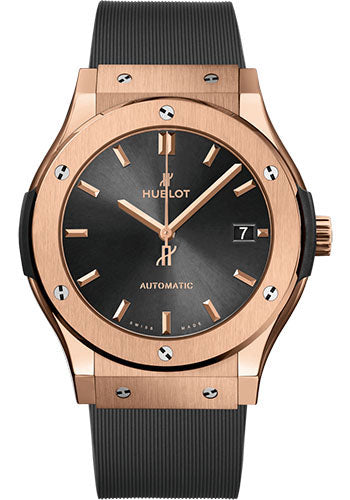 Hublot Classic Fusion Racing Grey King Gold Watch - 45 mm - Gray Dial - Gray Lined Rubber Strap - 511.OX.7081.RX