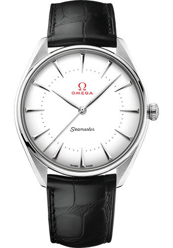 Omega Specialities Olympic Official Timekeeper Watch - 39.5 mm White Gold Case - Eggshell White Enamel Dial - Leather Strap - 522.53.40.20.04.002