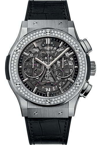 Hublot Classic Fusion Aerofusion Titanium Diamonds Watch - 45 mm - Sapphire Dial - 525.NX.0170.LR.1104