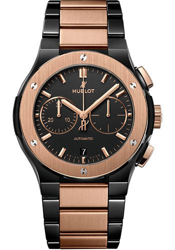 Hublot Classic Fusion Chronograph Ceramic King Gold Bracelet Watch - 42 mm - Black Dial - 540.CO.1180.CO