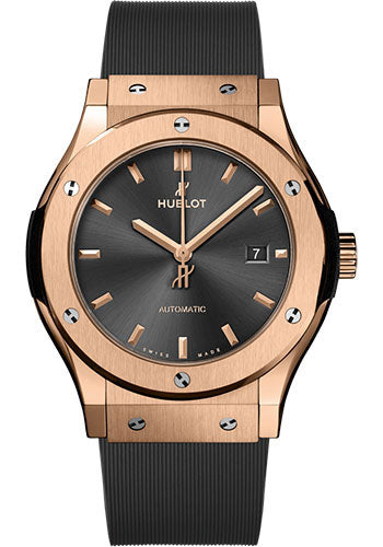 Hublot Classic Fusion Racing Grey King Gold Watch - 42 mm - Gray Dial - Gray Lined Rubber Strap - 542.OX.7081.RX