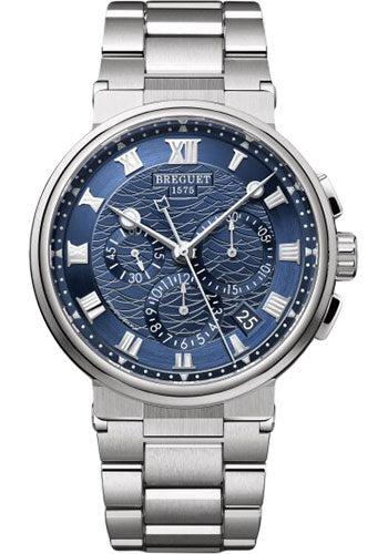 Breguet Marine Chronographe 5527 - White Gold Case - Blue Dial - Metal Bracelet - 5527BB/Y2/BW0