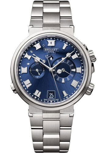 Breguet Marine Alarme Musicale 5547 - Titanium Case - Blue Dial - Metal Bracelet - 5547TI/Y1/TZ0