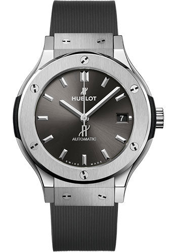 Hublot Classic Fusion Racing Grey Titanium Watch - 38 mm - Gray Dial - Gray Lined Rubber Strap - 565.NX.7071.RX