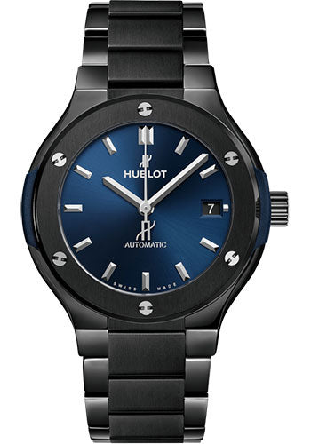 Hublot Classic Fusion Ceramic Blue Bracelet Watch - 38 mm - Blue Dial - 568.CM.7170.CM