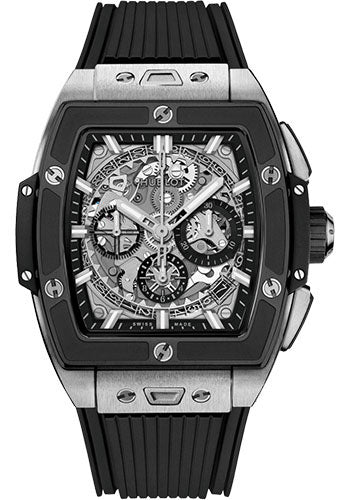 Hublot Spirit of Big Bang Titanium Ceramic Watch - 42 mm - Sapphire Dial - Black Rubber Strap - 642.NM.0170.RX