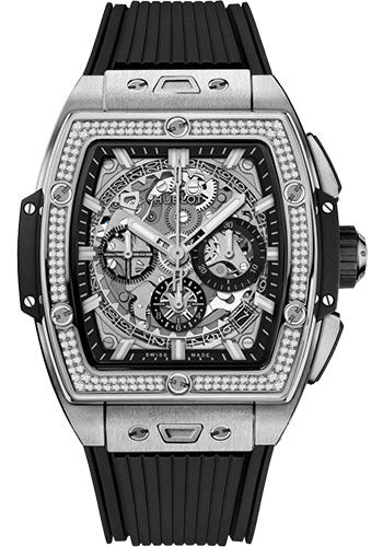 Hublot Spirit of Big Bang Titanium Diamonds Watch - 42 mm - Sapphire Dial - Black Rubber Strap - 642.NX.0170.RX.1104