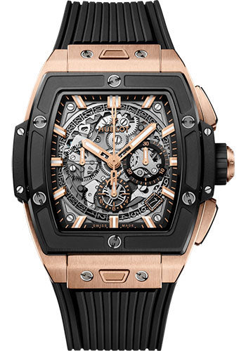 Hublot Spirit of Big Bang King Gold Ceramic Watch - 42 mm - Sapphire Dial - Black Rubber Strap - 642.OM.0180.RX