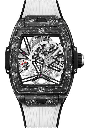 Hublot Spirit of Big Bang Tourbillon Carbon White Watch - 42 mm - Sapphire Dial - Black and White Rubber Strap Limited Edition of 100 - 645.QW.2012.RW