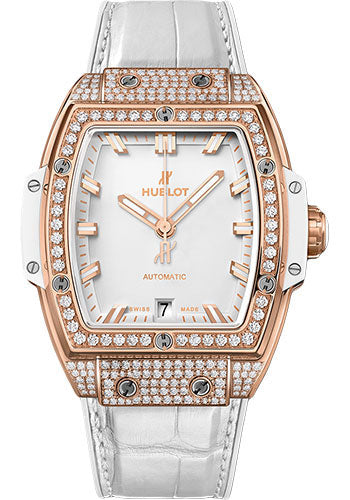 Hublot Spirit Of Big Bang King Gold White PavŽ Watch - 39 mm - White Dial - 665.OE.2080.LR.1604