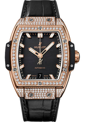 Hublot Spirit Of Big Bang King Gold PavŽ Watch - 39 mm - Black Dial - 665.OX.1180.LR.1604