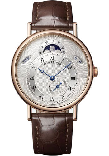 Breguet Classique 7337 - Rose Gold Case - Silver Dial - Brown Leather Strap - 7337BR/15/9VU