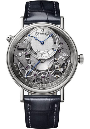 Breguet Tradition Quanti�me RŽtrograde 7597 - White Gold Case - Silver Dial - Leather Strap - 7597BB/G1/9WU