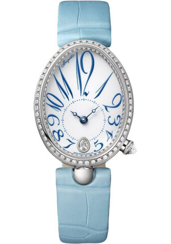 Breguet Reine de Naples 8918 - White Gold Case - White Enamel Dial - Blue Leather Strap - 8918BB/28/964/D00D