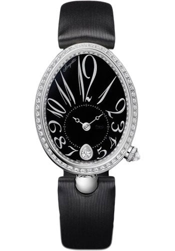 Breguet Reine de Naples 8918 - White Gold Case - Black Grand Feu Enamel Dial - Black Satin Strap - 8918BB/2N/764/D00D