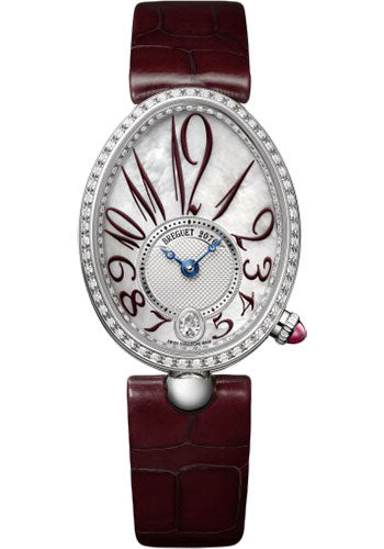 Breguet Reine de Naples 8918 - White Gold Case - Mother-Of-Pearl Dial - Burgundy Leather Strap - 8918BB/5P/964/D00D3L