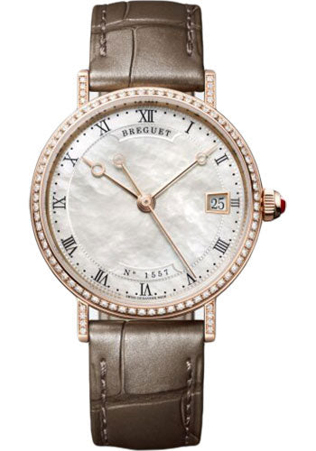 Breguet Classique 9068 - Rose Gold Case - Mother-Of-Pearl Dial - Brown Leather Strap - 9068BR/52/976/DD00