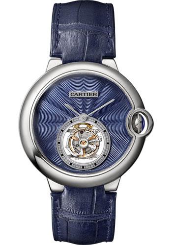 Cartier Ballon Bleu De Cartier Watch - 39 mm White Gold Case - Blue Dial - Dark Blue Alligator Strap - W6920105