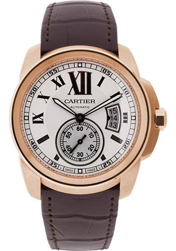 Cartier Calibre de Cartier Watch - 42 mm Pink Gold Case - Snailed Dial - Alligator Strap - W7100009