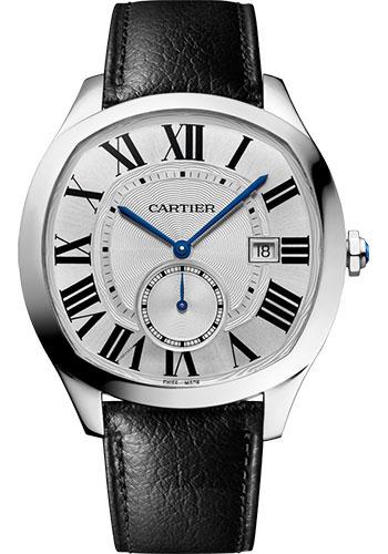 Cartier Drive de Cartier Watch - length: 40 mm Steel Case - Silvered Dial - Two Calfskin Strap - WSNM0022