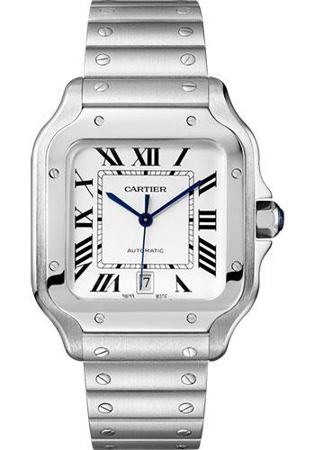 Cartier Santos de Cartier Watch - 39.8 mm Steel Case - Silvered Dial - WSSA0018