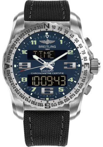 Breitling Cockpit B50 Watch - 46mm Titanium Case - Air Force Blue Dial - Anthracite Military Strap - EB501019/C904/100W/A20BASA.1