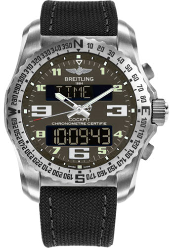 Breitling Cockpit B50 Watch - 46mm Titanium Case - Titanium Gray Dial - Anthracite Military Strap - EB5010B1/M532/100W/A20BASA.1