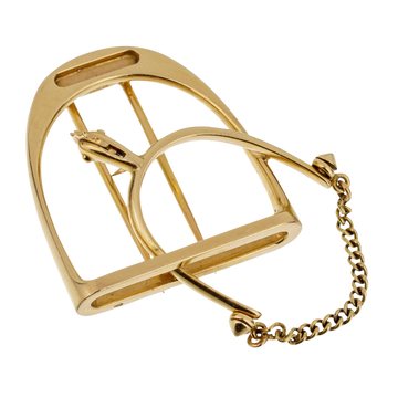 Gold Stirrup Brooch