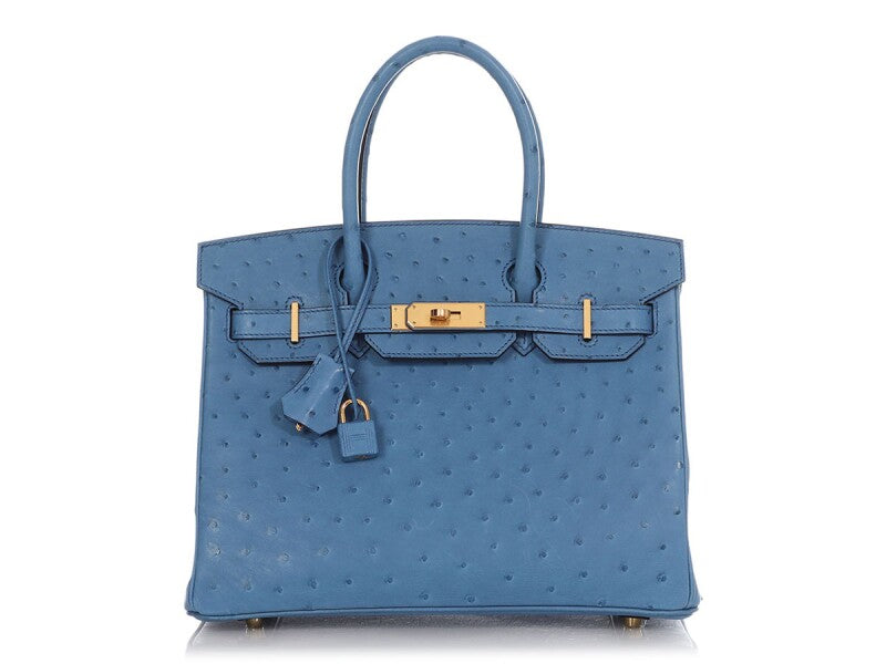 Mykonos Ostrich Birkin 30 Gold Hardware, 2019