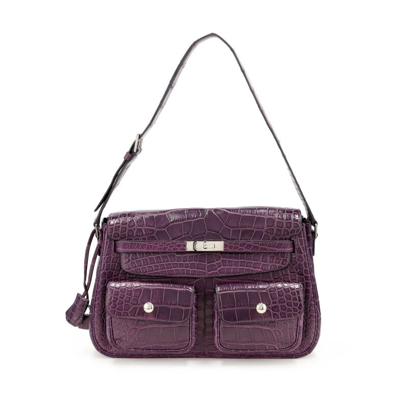 Amethyst Matte Alligator Susan Bag Palladium Hardware, 2008