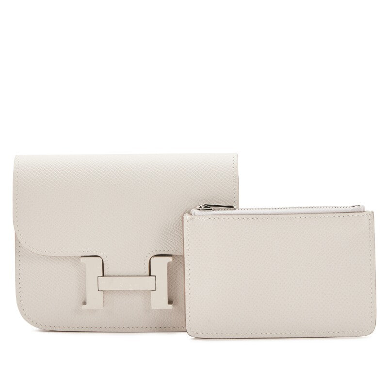 Gris Pale Epsom Constance Slim Wallet Palladium Hardware, 2023