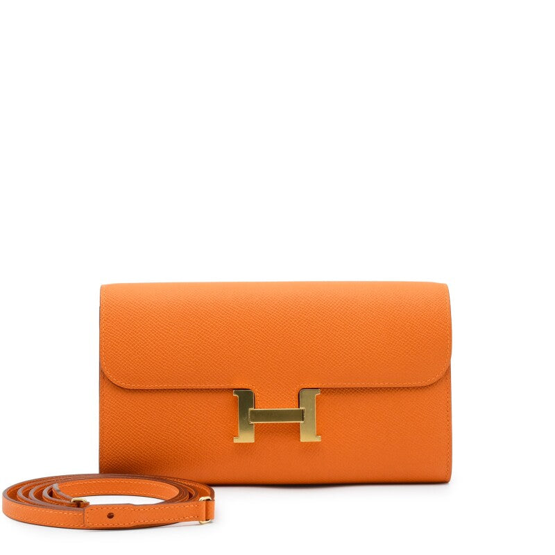 Orange H Epsom Constance-To-Go Gold Hardware, 2023