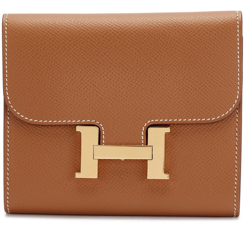 Gold Epsom Constance Passant Short Wallet Gold Hardware, 2019