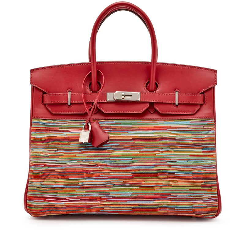 Rouge Garance Box Calf Vibrato Birkin 35 Palladium Hardware, 2007