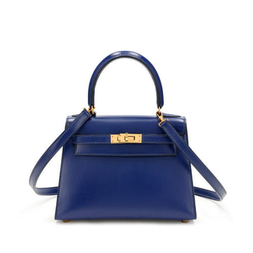 Bleu Sapphire Box Calf Mini Sellier Kelly 20 Gold Hardware, 1991